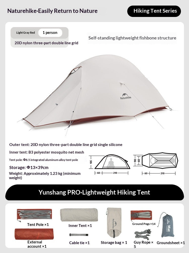 Naturehike Cloud Up Series 1 2 3 Person Portable Ultralight Outdoor Camping Hiking Waterproof 3 Season Camp Tent in 210T 20D Original Upgraded Version