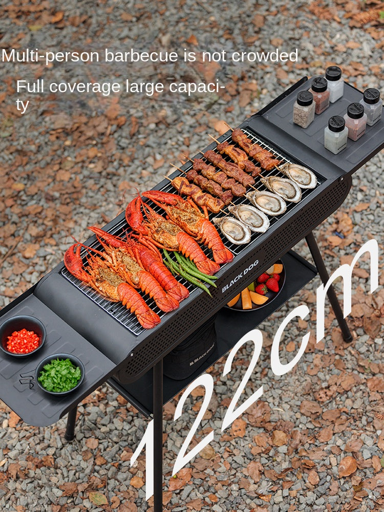 Blackdog MOUNT SMOKED Vertical Grill Table Portable Foldable Black Large Griller Four Side Vent Design Folding BBQ Charcoal Burner Outdoor Camping