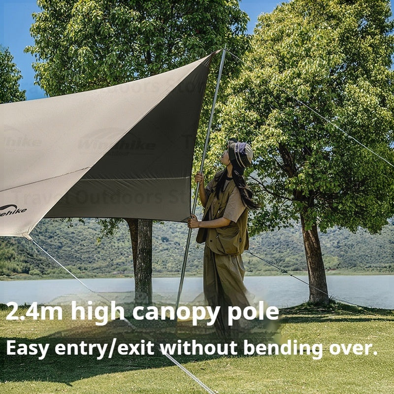 Naturehike CLOUD SKY Camping Tarp Windproof Sunshade Sun Shelter Awning Tent Shade Beach Tourist Canopy Awning 150D Waterproof Outdoor Camping Gear