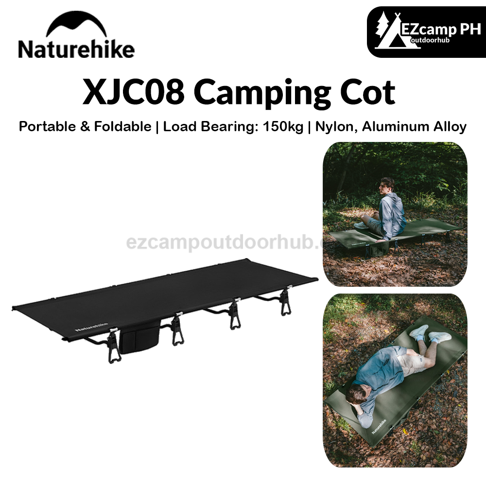 Naturehike XJC08 Camping Cot Portable Foldable Ultralight 75cm Wide Sleeping Bed Mattress Leverage Lock Design Load Bearing Up To 150kg Outdoor Hiking Backpacking Travel Survival Gear
