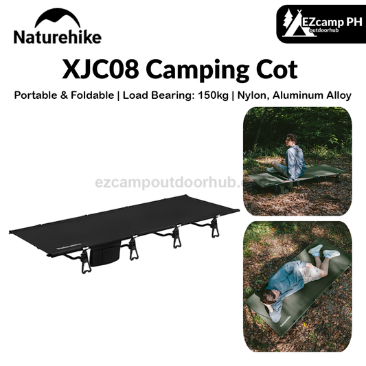 Naturehike XJC08 Camping Cot Portable Foldable Ultralight 75cm Wide Sleeping Bed Mattress Leverage Lock Design Load Bearing Up To 150kg Outdoor Hiking Backpacking Travel Survival Gear