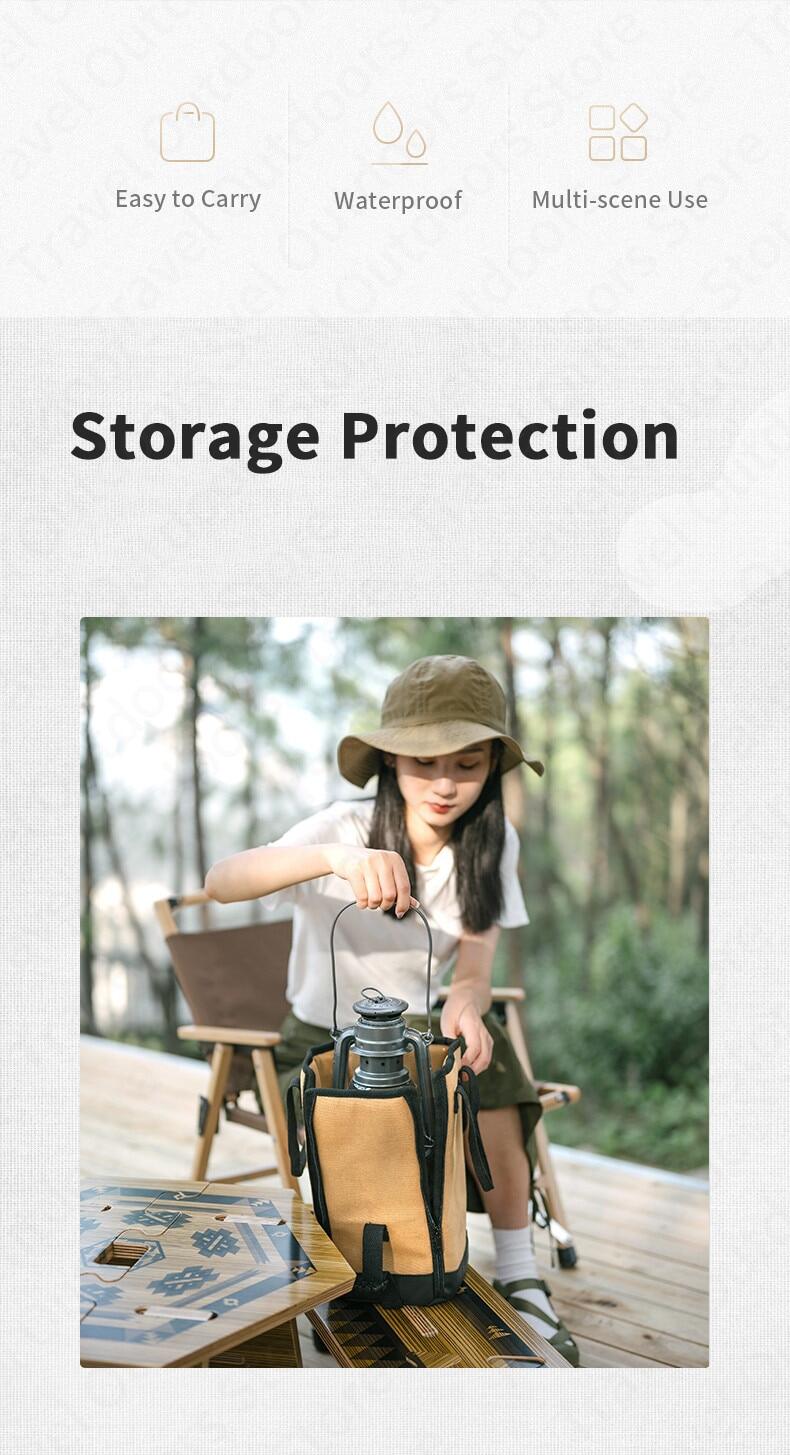 Naturehike Camping Light Storage Bag 7.5L | 12.5L Sundries Canvas Bag Bottom Waterproof Outdoor Kerosene Lamp Gas Lantern Handbag Case Cover