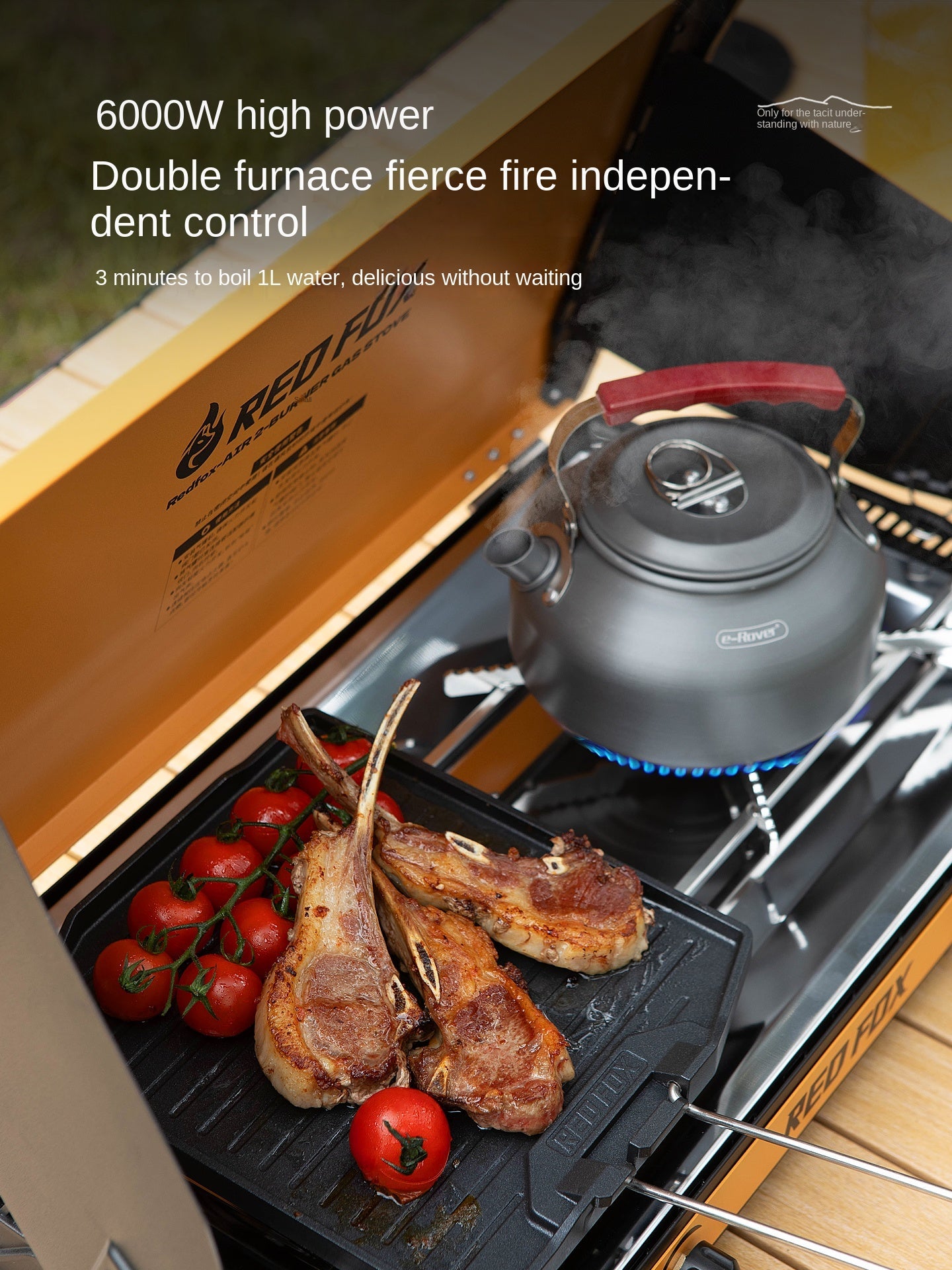 Redfox AIR Flagship Edition 2025 Double Stove Portable Foldable Premium Furnace Dual Butane Canister Windproof 3000W Firepower Burner Outdoor Camping