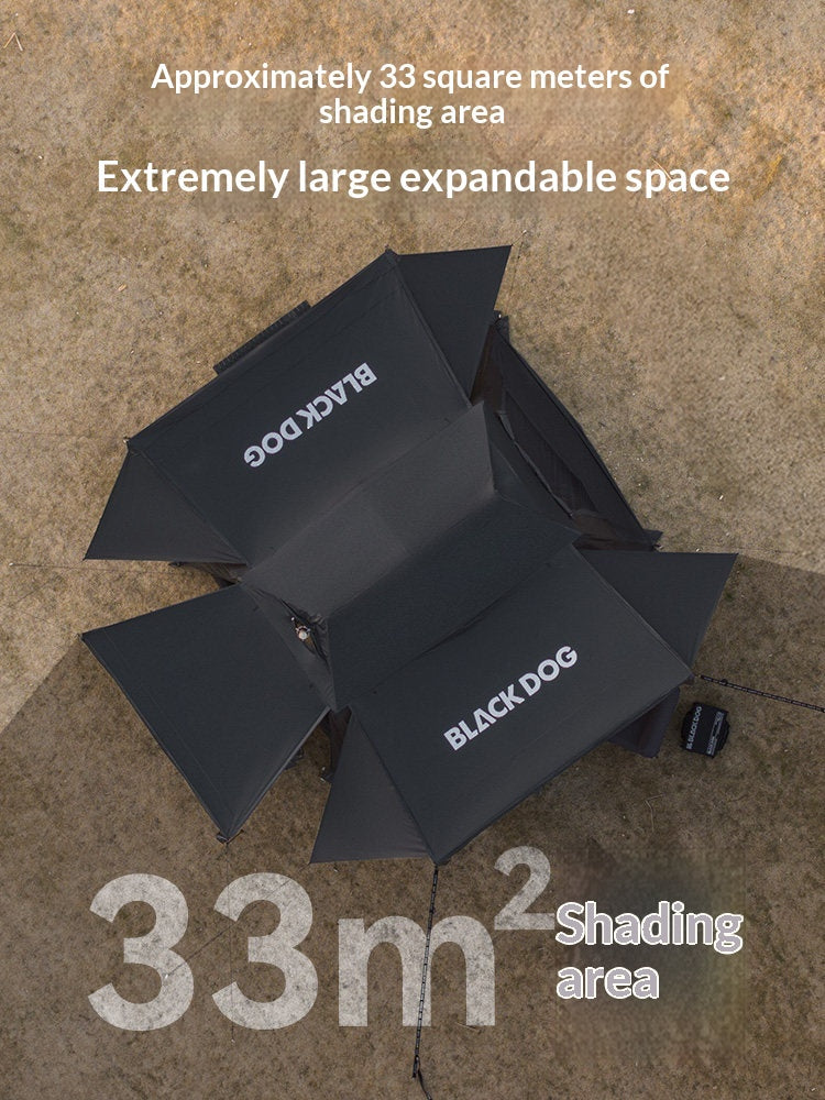 Blackdog STAR CHASE 13X Automatic Cabin Style Tent 8 Person Family Tent 2 Bedroom 3 Living Area Large Group Black Vinyl Coated Waterproof Outdoor Tent