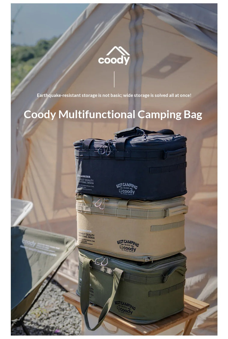 Coody MULTI BAG Portable Multifunctional Camping Storage Bag Heavy Duty Padded Organizer Removable Divider MOLLE Outdoor Gear Equipment Case