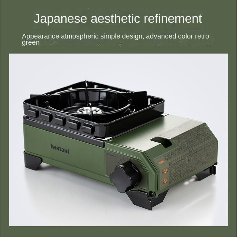 Iwatani Tough Maru Jr. Outdoor Stove Portable Butane Canister Cassette Stove With Double Integrated Windshield And Storage Case