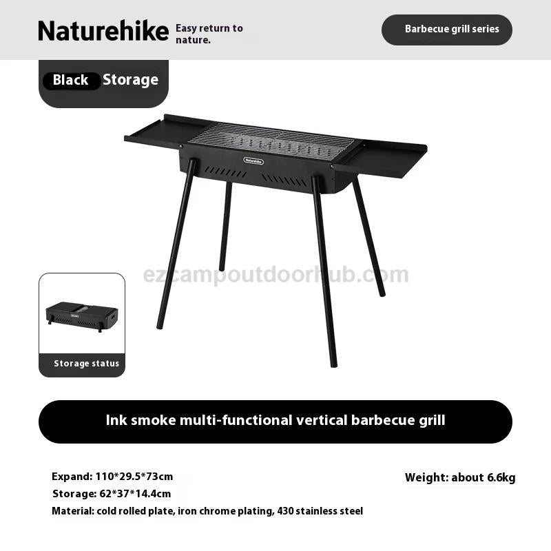 Naturehike Ink Smoke Vertical Barbecue Grill Portable Foldable Multi Functional BBQ Griller Food Grade Grilled Net Thickened Charcoal Basin Outdoor