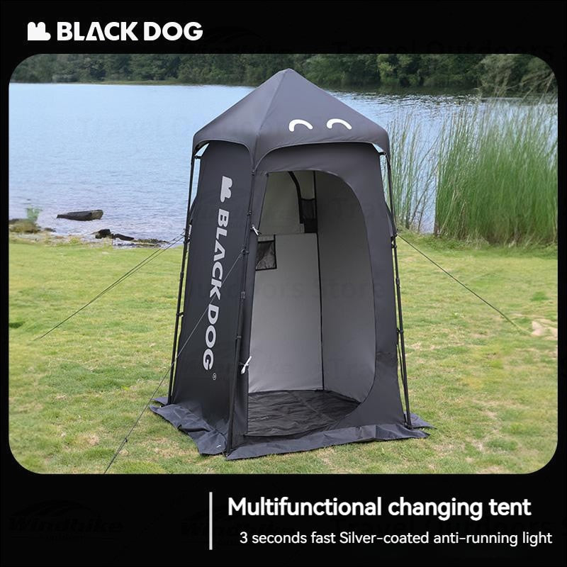 BLACKDOG Outdoor Black Single Shower Changing Camping Tent Changing Mobile Toilet Bath Bathroom Waterproof Windproof