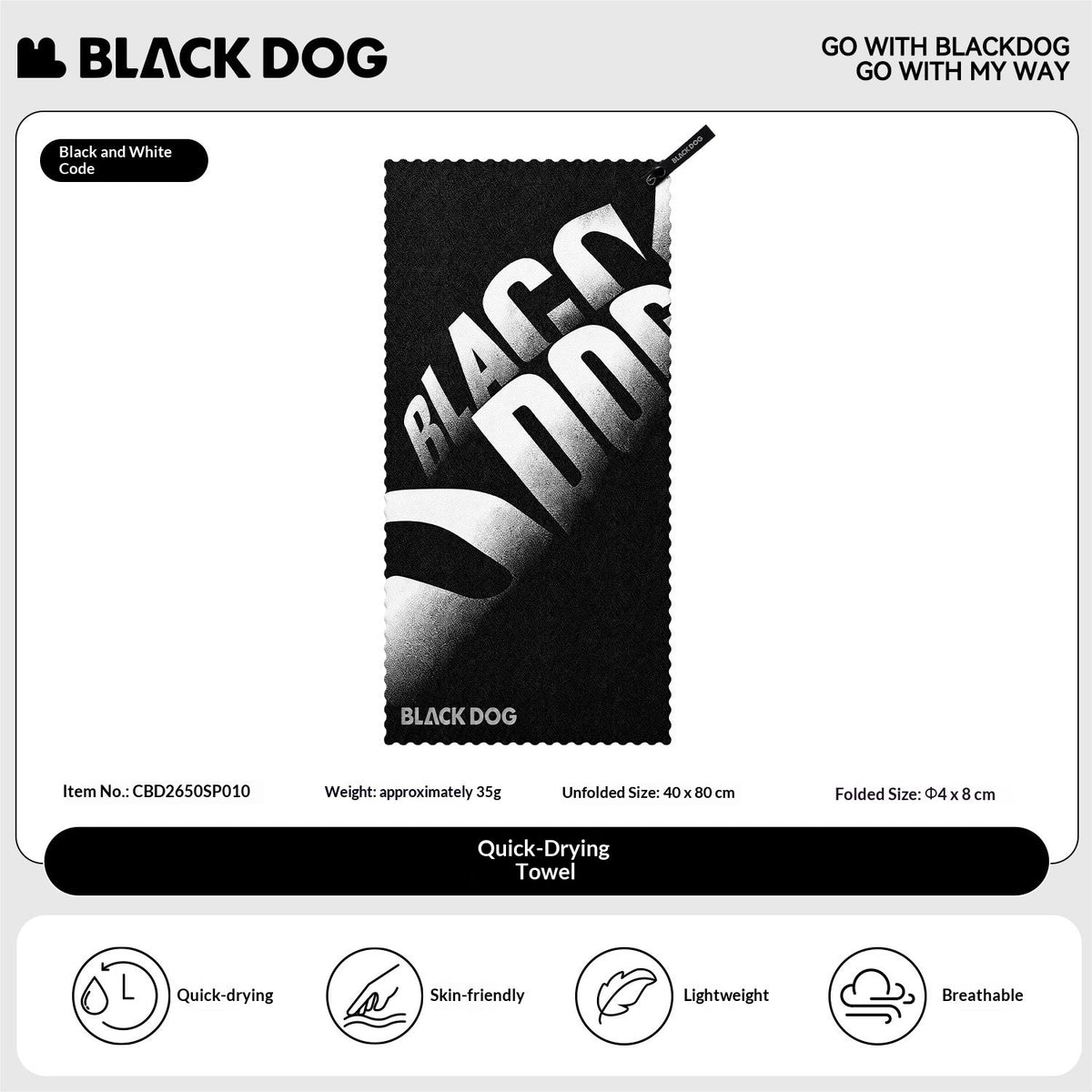 Blackdog Fast Dry Towel Ultralight Portable Quick Absorbent Camping Travel Gym Face Bath Body
