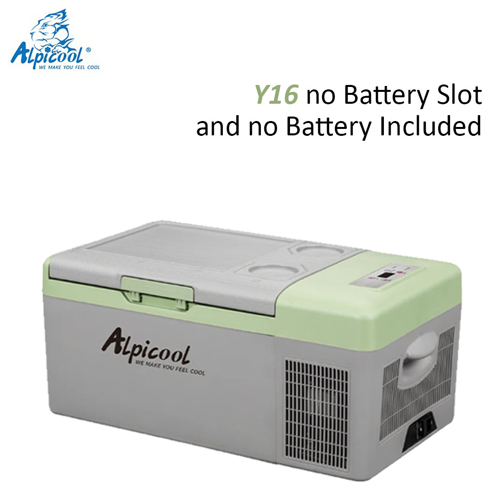 ALPICOOL Y Series Y16 Y16E 16L Mini Portable 12V 24V DC Car Auto RV Camping Refrigerator Compressor Cooling Cooler Ref Fridge Freezer 220V AC Optional Battery Y 16 16E