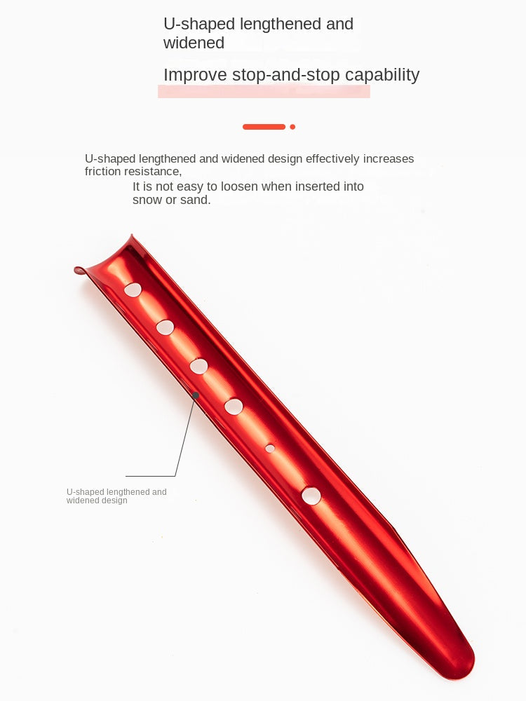 Mobi Garden 2pcs Set U-Shaped 30cm Sand and Snow Terrain Pegs Stakes Outdoor Beach Camping Tent Canopy Wind Rope Ground Nail Ultralight Aluminum Alloy Pegs Stake Mobigarden U Shape