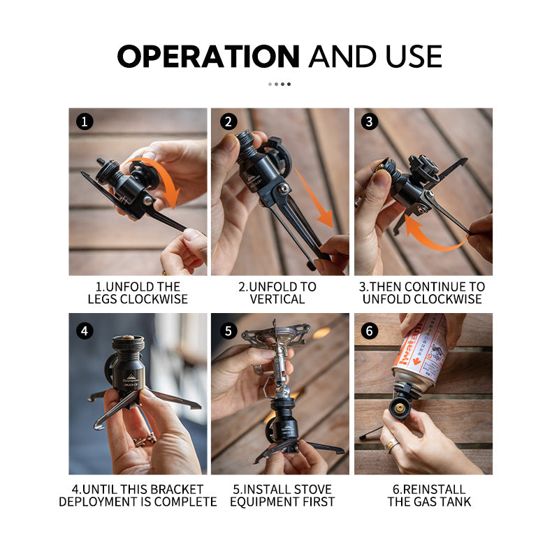 CAMPINGMOON Z23-VC BKZ23-VC Rocket Stove Mount Bracket Butane Converter Adaptor With Hose Screw Type to Nozzle Standard Gas Fuel Adapter Tripod