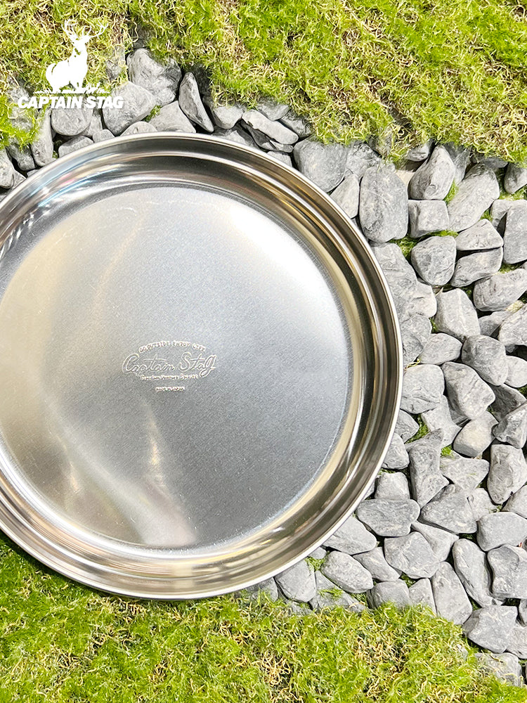 CAPTAIN STAG UW-2024/26/27 Tableware Plate Portable Stainless Steel Dining Split Plate Dish Outdoor Camping Utensil Rust Resistant Made in Japan