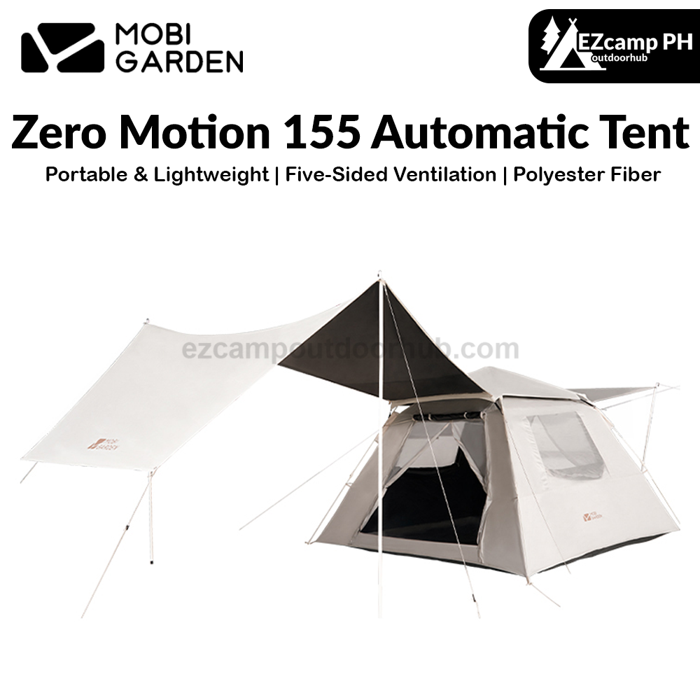 Mobi Garden Zero Motion 155 Automatic Tent Portable Lightweight 3-4 Persons Quick Open Tent Expandable Space Five Side Ventilation Outdoor Camping