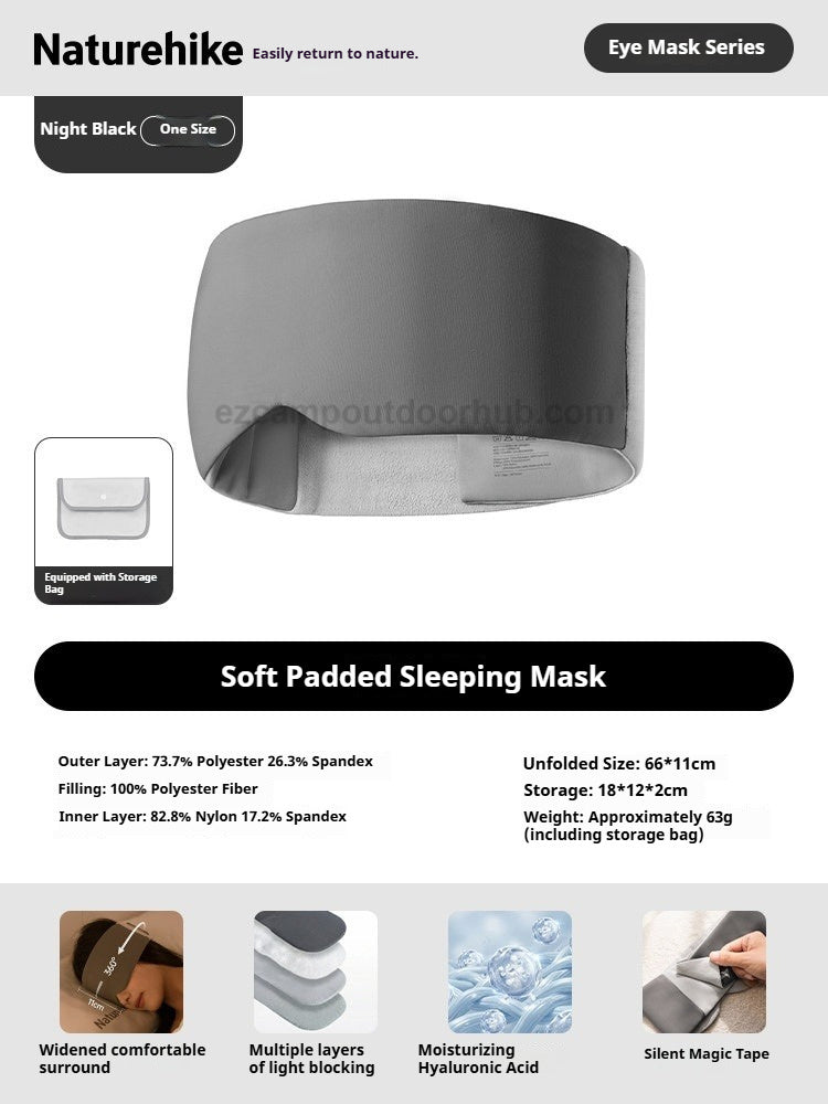 Naturehike Soft Padded Sleeping Mask Full Light Blocking Eyepatch Comfortable Wrap-Around Design Travel Sleep Eyeshade Home Outdoor Camping Rest