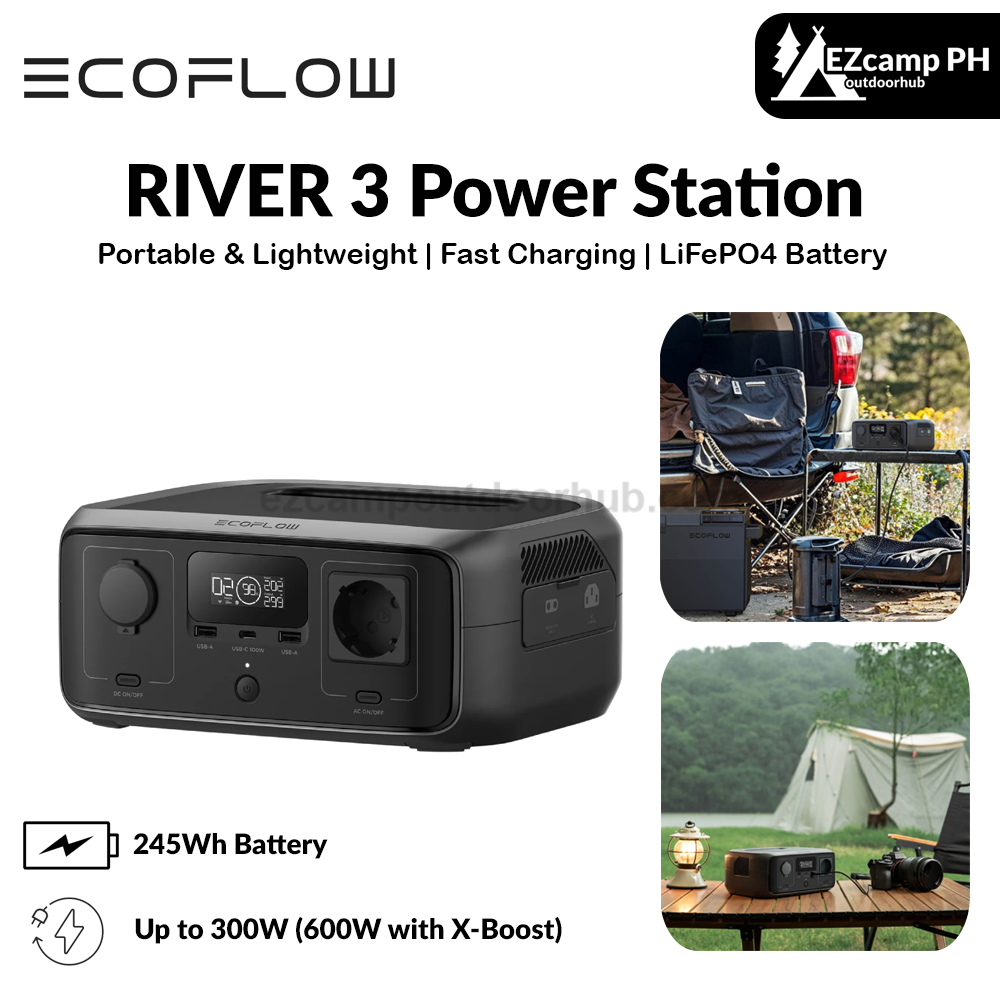 Ecoflow River 3 Power Station Charging 100% In 1 Hour 300W Up To 600W With X-Boost Power Source Battery Backup Energy Storage