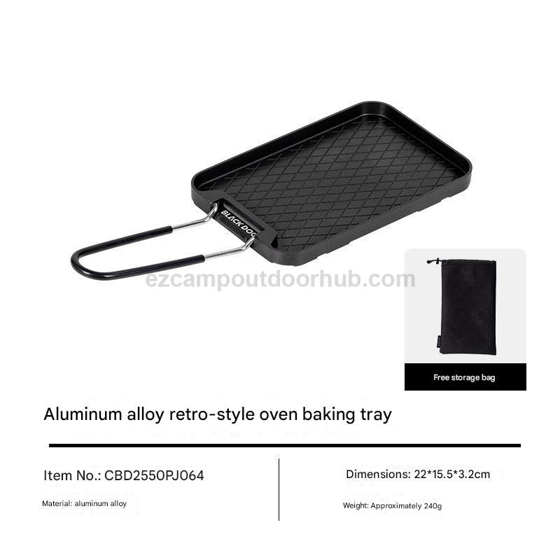 Blackdog Stove Top Folding Grill Pan Portable Multipurpose Retro Style Non-Stick Aluminum Baking BBQ Tray Outdoor Camping