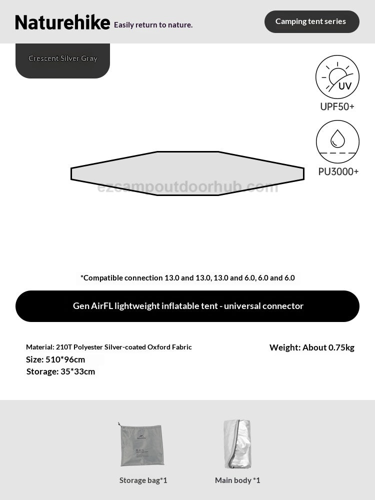 Naturehike 2026 AIR FL 13.0 / 6 0 / 3.0 Modular Tent Portable 6-8 Persons Air Inflatable Camping Tent Multiple Setups TPU Panoramic Sunroof Outdoor