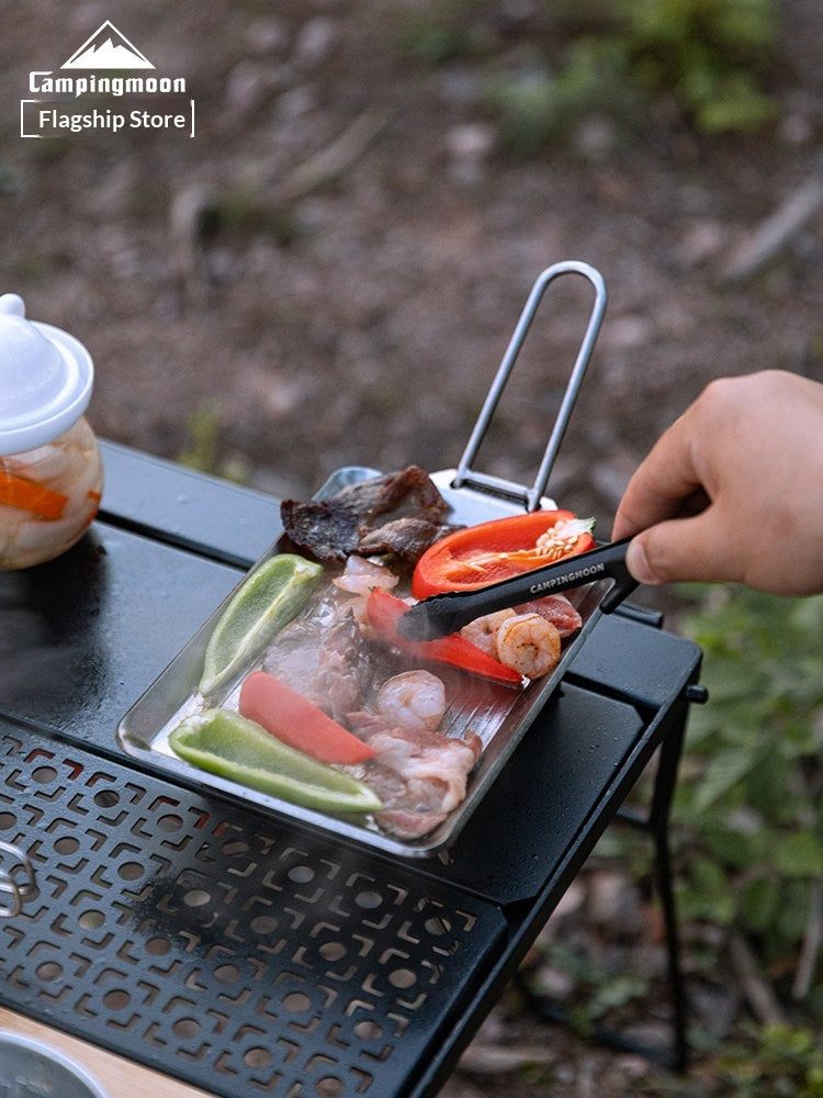 Campingmoon SOLO Barbecue Tong Ultralight Food Clips With Stand Kitchen Grilling Clips Fruit Serving Chopsticks Non-Slip Ice Clips Outdoor Cookware