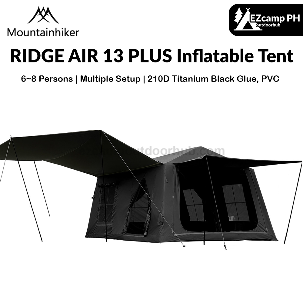 Mountainhiker RIDGE AIR 13 PLUS Inflatable Tent Cabin Style Fast Build 6-8 Persons 2 Bedroom Tent 13m² Large Interior Space Village Outdoor