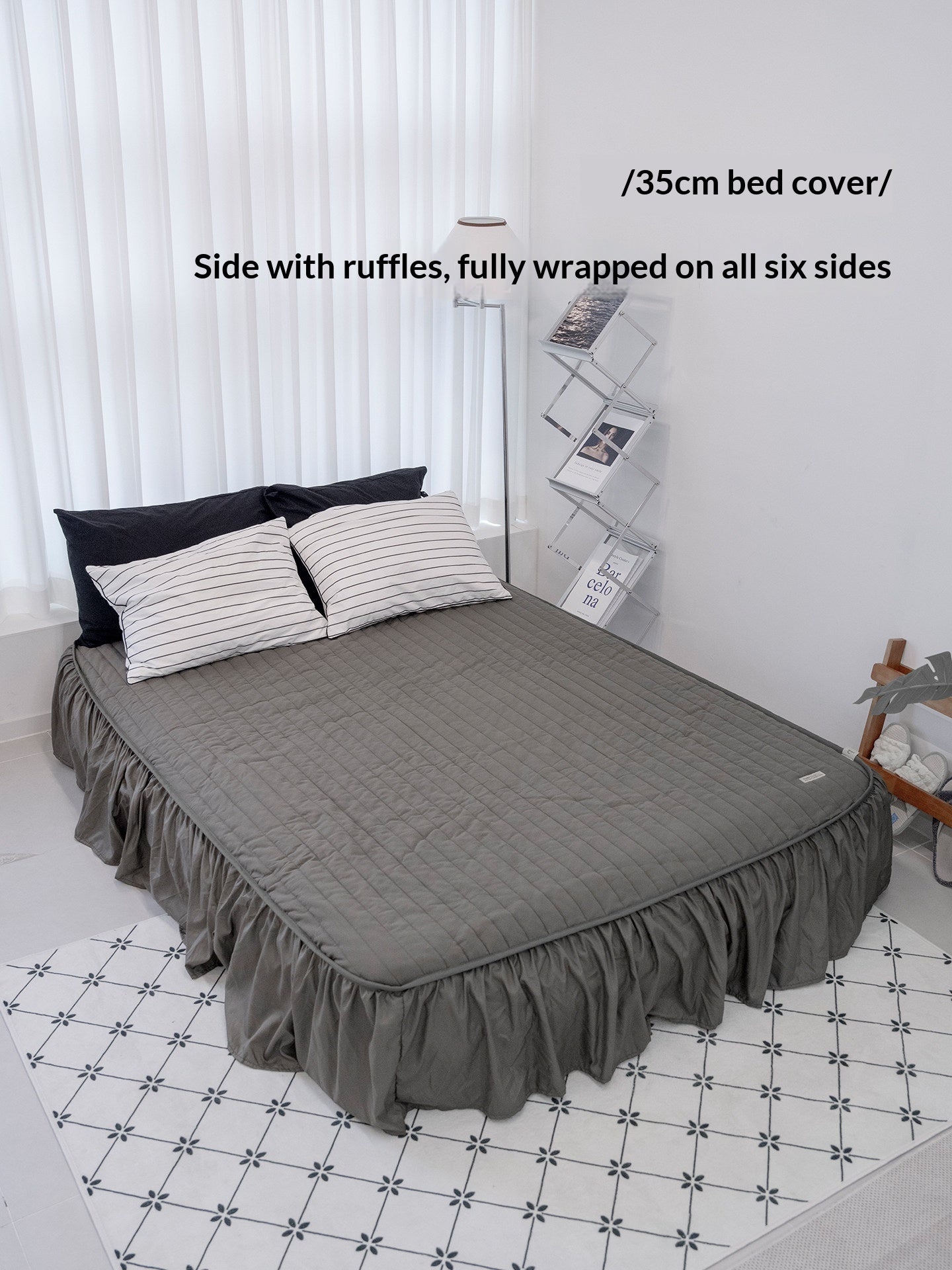 Coody AIR BLOCK COREO 25 35 Fitted Sheet Bed Cover Portable All Around Six Sided Bed Mattress Cover Bedsheet Quilted Cotton Machine Washable