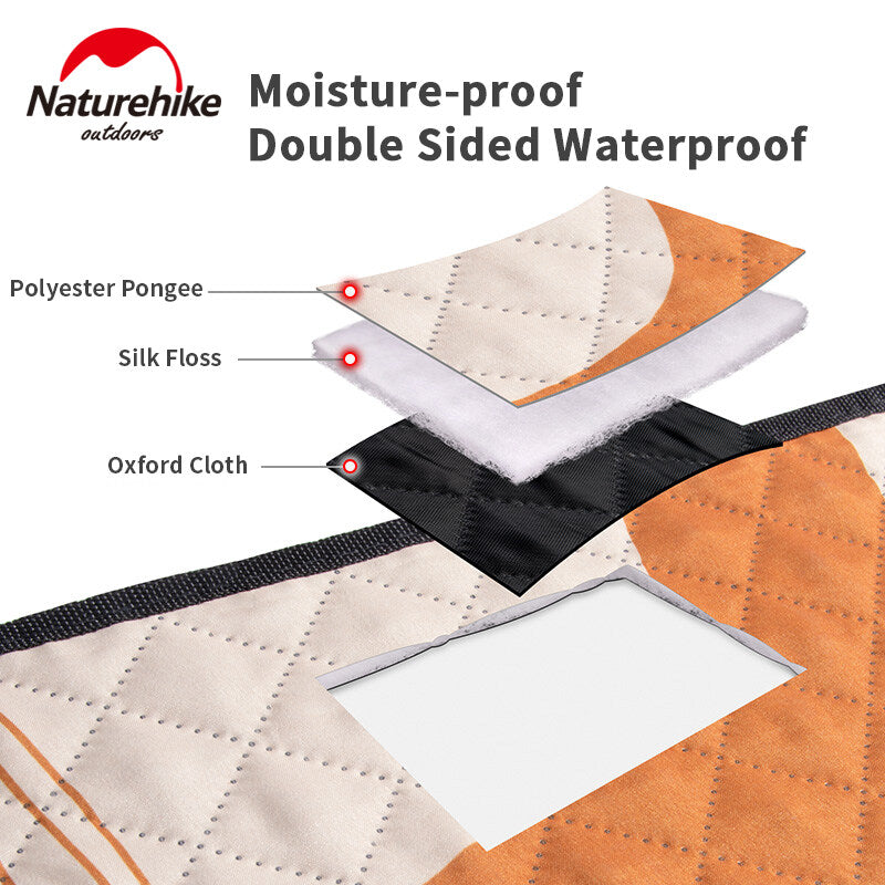 Naturehike Printed Picnic Mat Blanket Portable Waterproof Washable Double-Sided Outdoor Camping Comfortable Foam Pad Small Medium Large