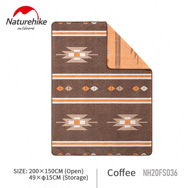 Naturehike Indian Geometric Wool Blanket Outdoor Winter Portable Multifunction Super Wide Carpet Thickened Cover Soft Shawlt Warm Throw Cape Camping