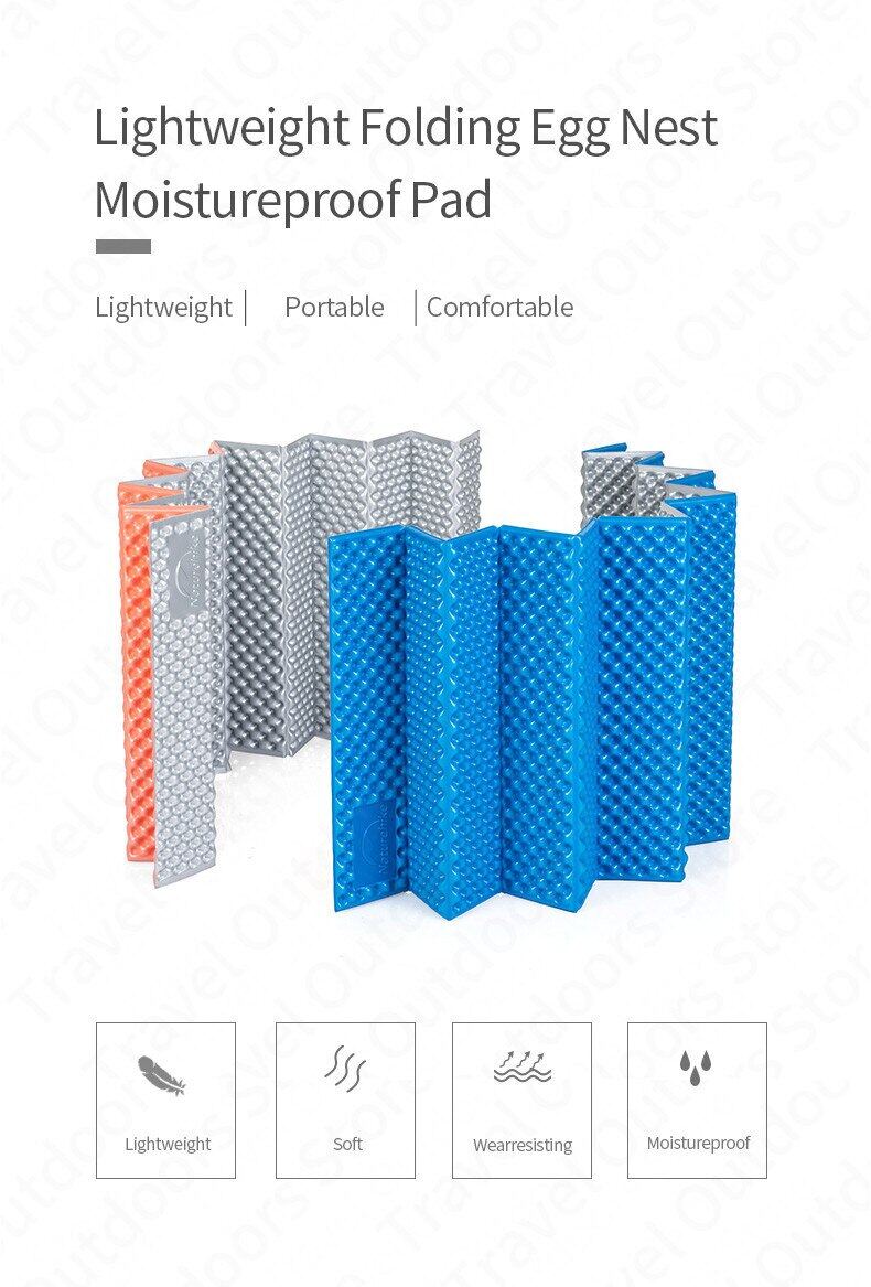 Naturehike Folding Egg Nest Moistureproof Pad Portable 1.8CM Thickness Outdoor Sleeping Mat Single Person Tray Groove Camping Pad Soft Tent Bed