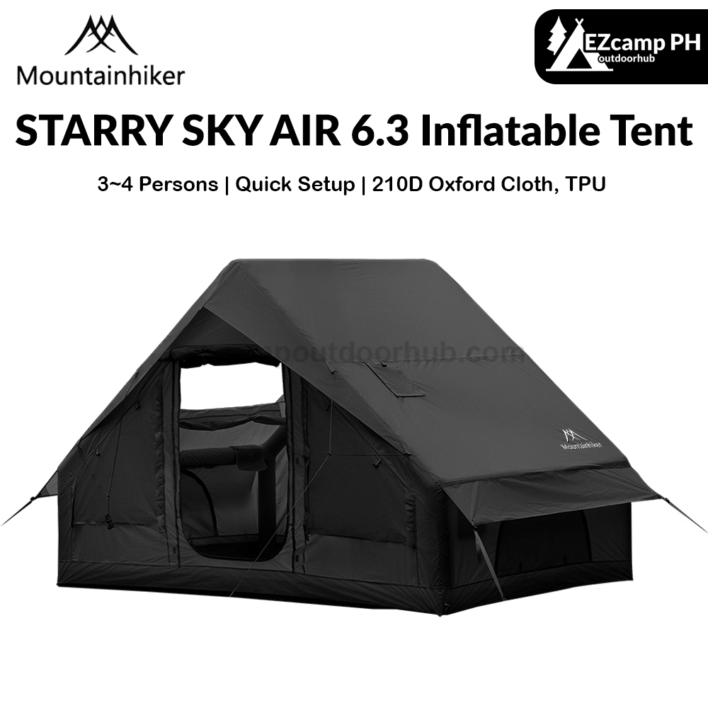 Mountainhiker STARRY SKY AIR 6.3 Inflatable Tent Spacious Quick Setup Cabin Style Tent 3-4 Persons Waterproof 6.3m² Interior Space Sunscreen Outdoor