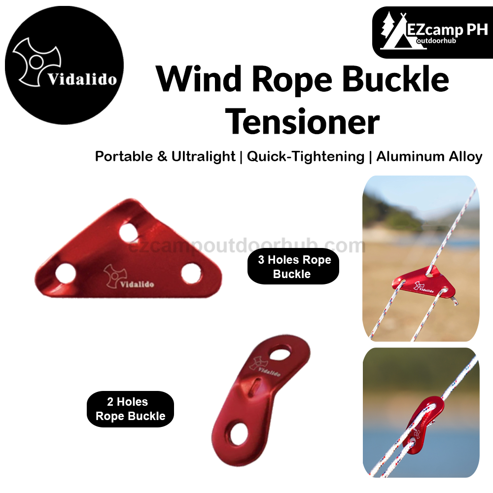 Vidalido Wind Rope Buckle Tensioner Portable Ultralight Tension Adjuster Guy Lines Anti-Slip Plate Outdoor Camping Tent Tarp Canopy Awning Accessories