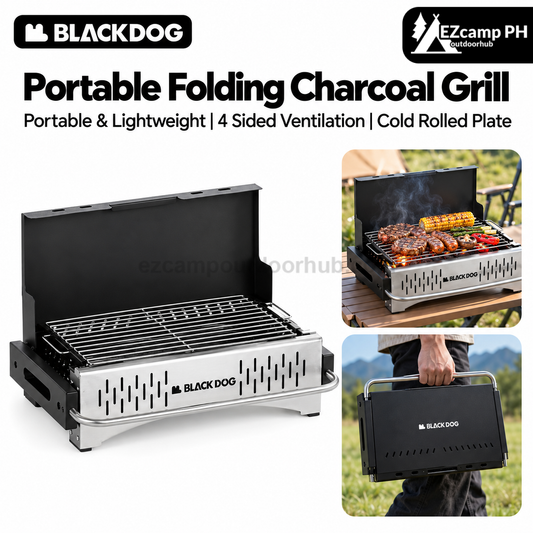Blackdog Portable Folding Charcoal Grill 2 Sizes BBQ Tabletop Adjustable Camping Stove Outdoor