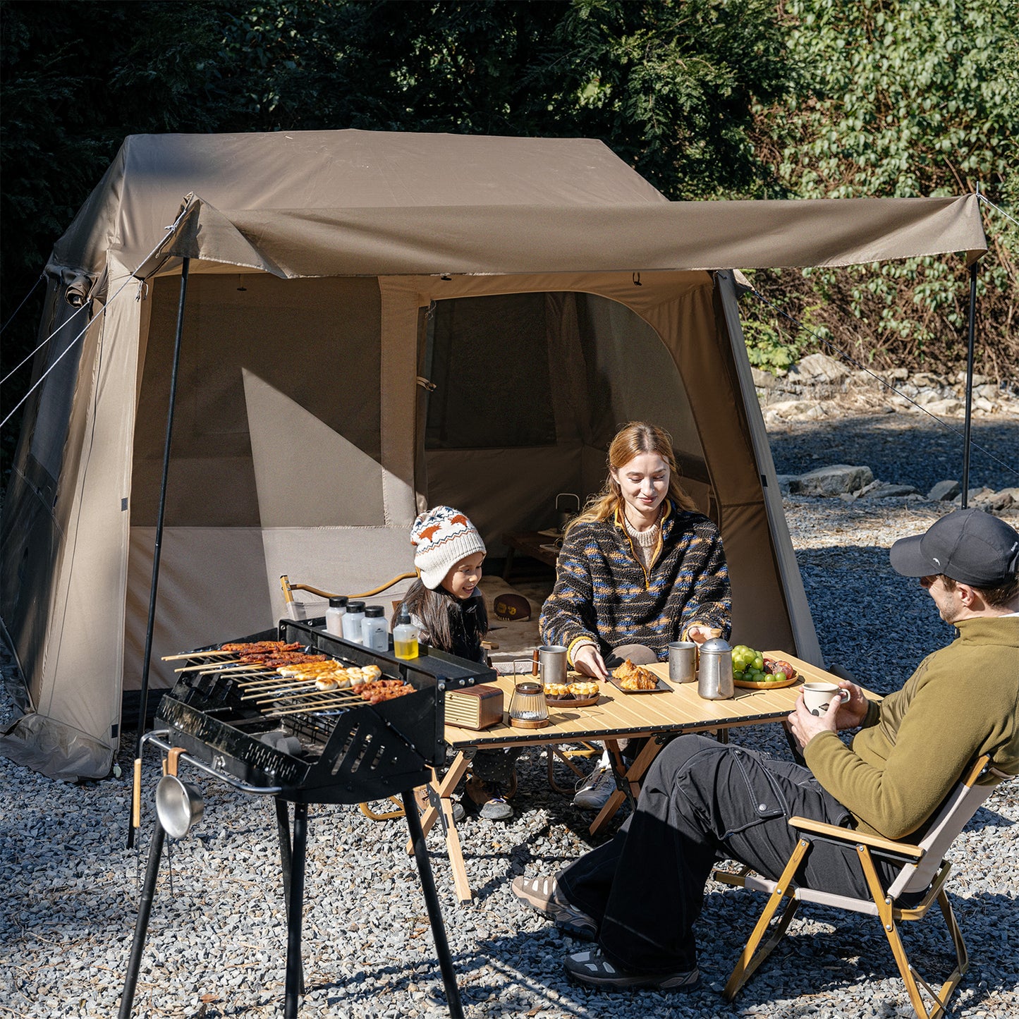 Naturehike VILLAGE 6.0 LITE Automatic Tent Fast Cabin Style Tent 4 Person One-Piece Setup Ridge 2.0 9m² Total Use Space 360° Ventilation VILLAGE 6