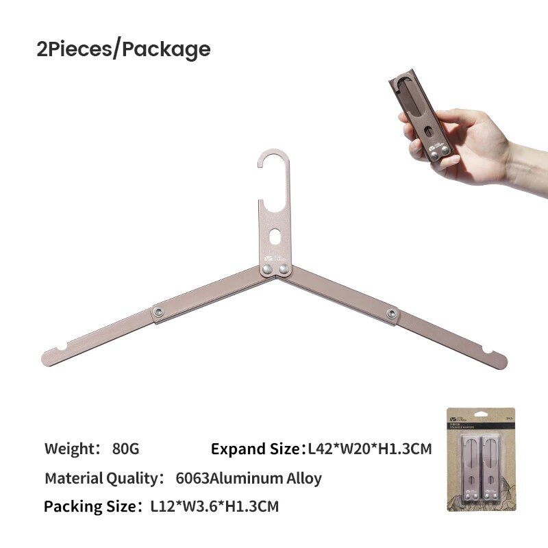 MOBI GARDEN Portable Aluminum Alloy Folding Hanger Ultralight Scalable Foldable Compact Hanger Outdoor Hanging clothes