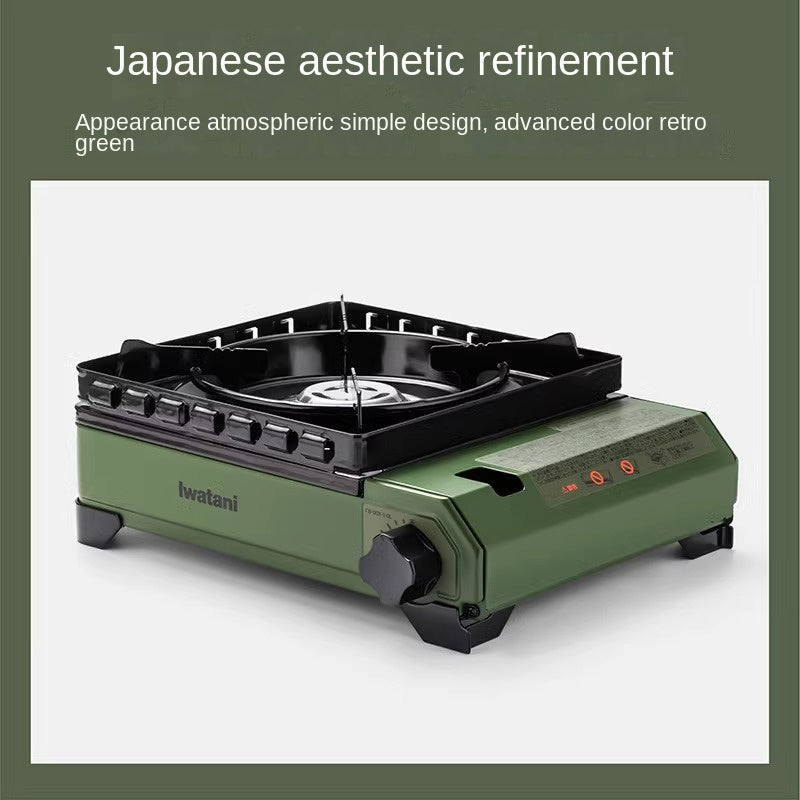 Iwatani Tough Maru Cassette Stove Portable Lightweight Butane Canister Stove with Integrated Double Windshield With Storage Case