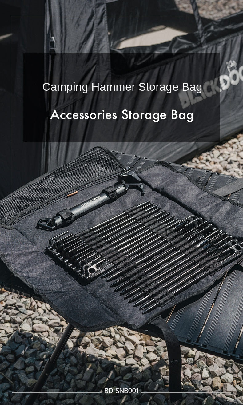 BLACKDOG Camping Equipment Tent Peg Stakes Ground Nails Hammer Tool Storage Bag Case Ground Nail Storage Bag Camping Tent Accessories Bag Ground Nail