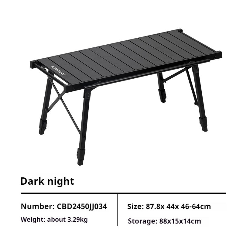 BLACKDOG Black IGT Portable Table Compatible Free Combination Height Adjustable Camping Table Foldable Outdoor Stove Aluminum Alloy 40kg Max Load
