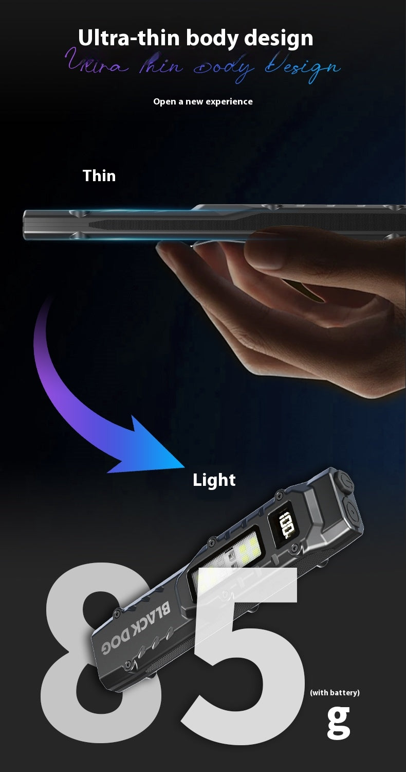 Blackdog NIGHT BLADE R1 Pocket Flashlight Portable Ultralight Multipurpose Tactical Dual LED Core Bright Flashlight IPX4 Waterproof 15H Battery Life 810LM Outdoor Hiking Travel