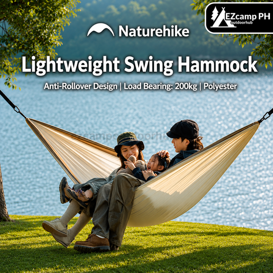 Naturehike Lightweight Swing Hammock Anti-Rollover Comfortable Skin-Friendly Load Bearing Up To 200kg Suspension Bed Outdoor Camping Travel Gear