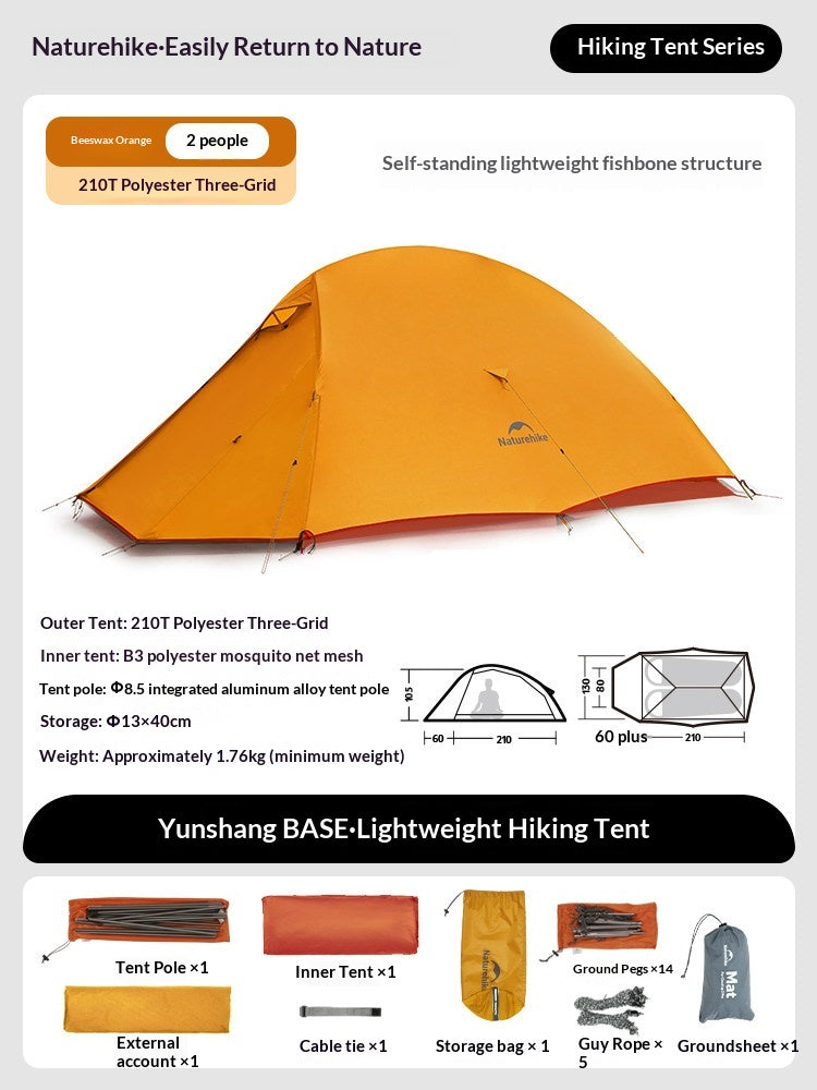 Naturehike Cloud Up Series 1 2 3 Person Portable Ultralight Outdoor Camping Hiking Waterproof 3 Season Camp Tent in 210T 20D Original Upgraded Version