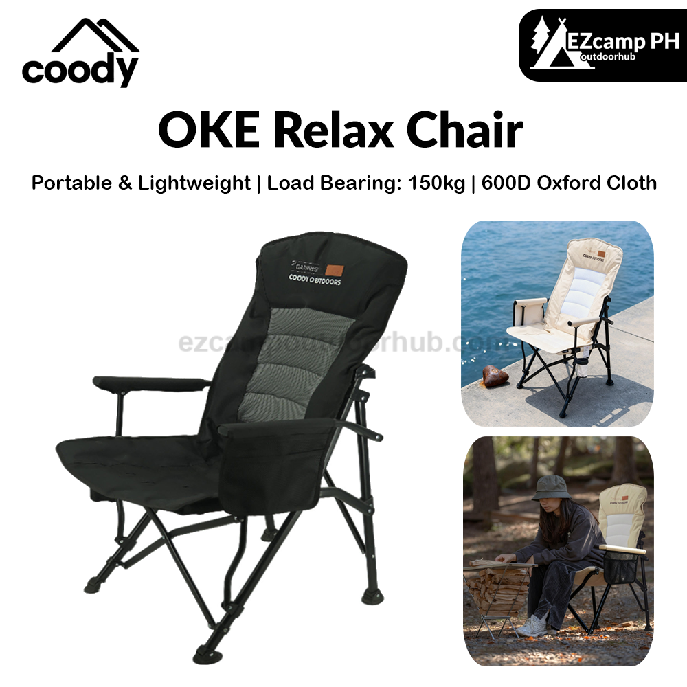 Coody OKE Relax Chair 136° Recliner Leisure Directors Chair Stable Load Bearing 150kg Triangular Cross Structure Design Aluminum Alloy Frame Outdoor