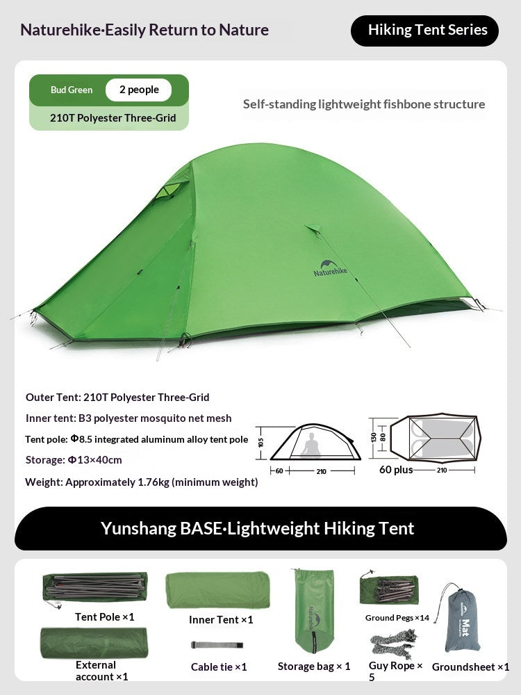 Naturehike Cloud Up Series 1 2 3 Person Portable Ultralight Outdoor Camping Hiking Waterproof 3 Season Camp Tent in 210T 20D Original Upgraded Version