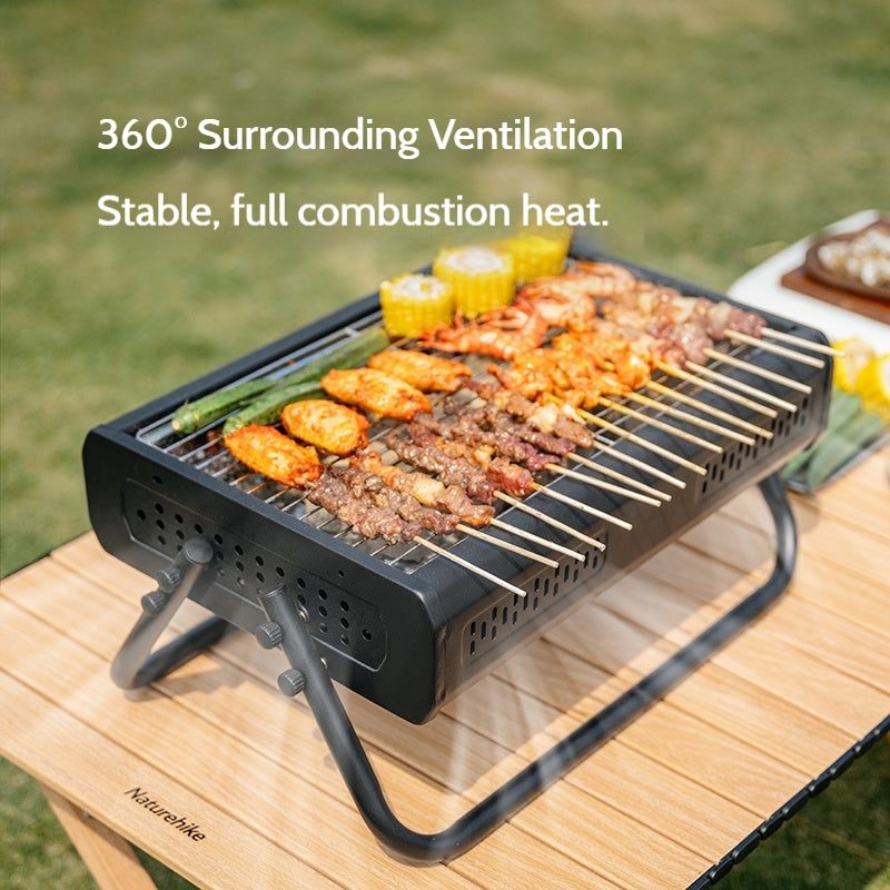 Naturehike MISTY Desktop BBQ Charcoal Grill Portable Foldable Kebab Griller Desktop Tabletop Meat Roaster Split Design Outdoor Cooking Equipment