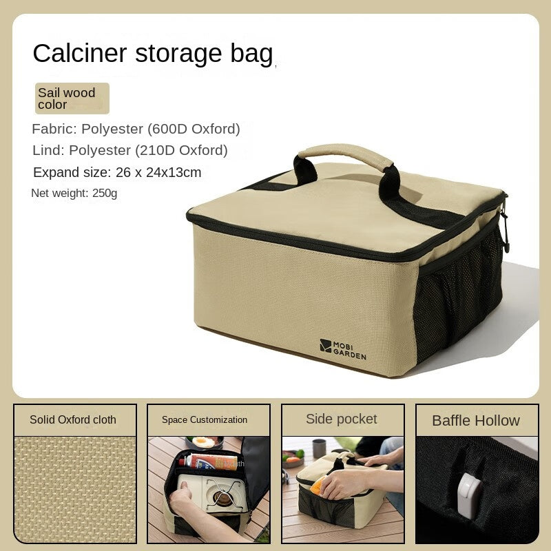 Mobi Garden Portable Butane Camping Stove Storage Bag Cover Multipurpose Cassette Foldable Shock Absorption Adjustable Internal Space Carry Bag