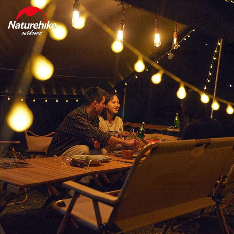 Naturehike 3m / 10m Outdoor String Lamp Bead Atmosphere Ambient LED Lighting IPX4 Waterproof 8 Light Modes AA Battery Strip Camping Tent Lantern