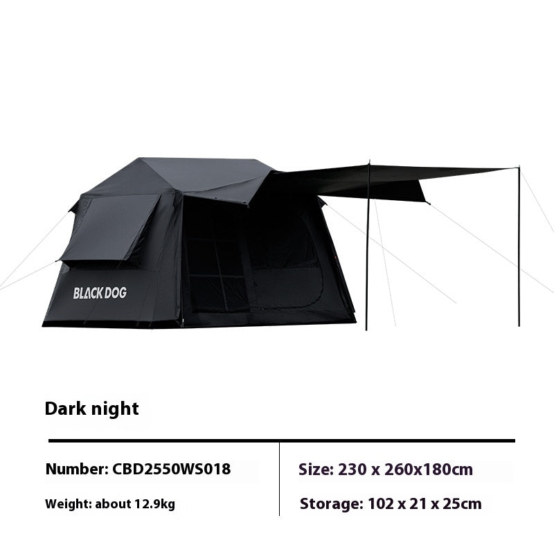 Blackdog CLOUD HOME 6.0 Automatic Tent Portable Black Coated Sunscreen Quick Opening Ridge Tent Waterproof With Sun Shelter Outdoor Camping Picnic Family House
