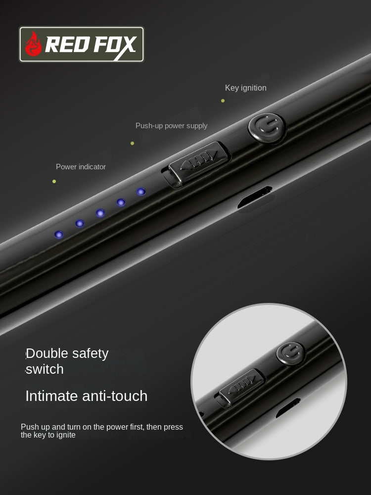 Redfox Pulse Electric Arc Igniter Portable Electronic Lighter Durable Extended Handle USB Rechargeable Windproof Outdoor Camping Kitchenware Cookware