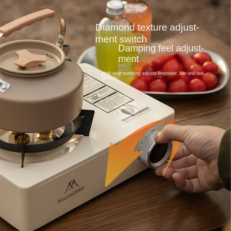 Mountainhiker High Power Butane Cassette Outdoor Multipurpose Camping Gas Stove 3.5Kw Firepower Integrated Windproof Design Magnetic Fuel Canister Valve
