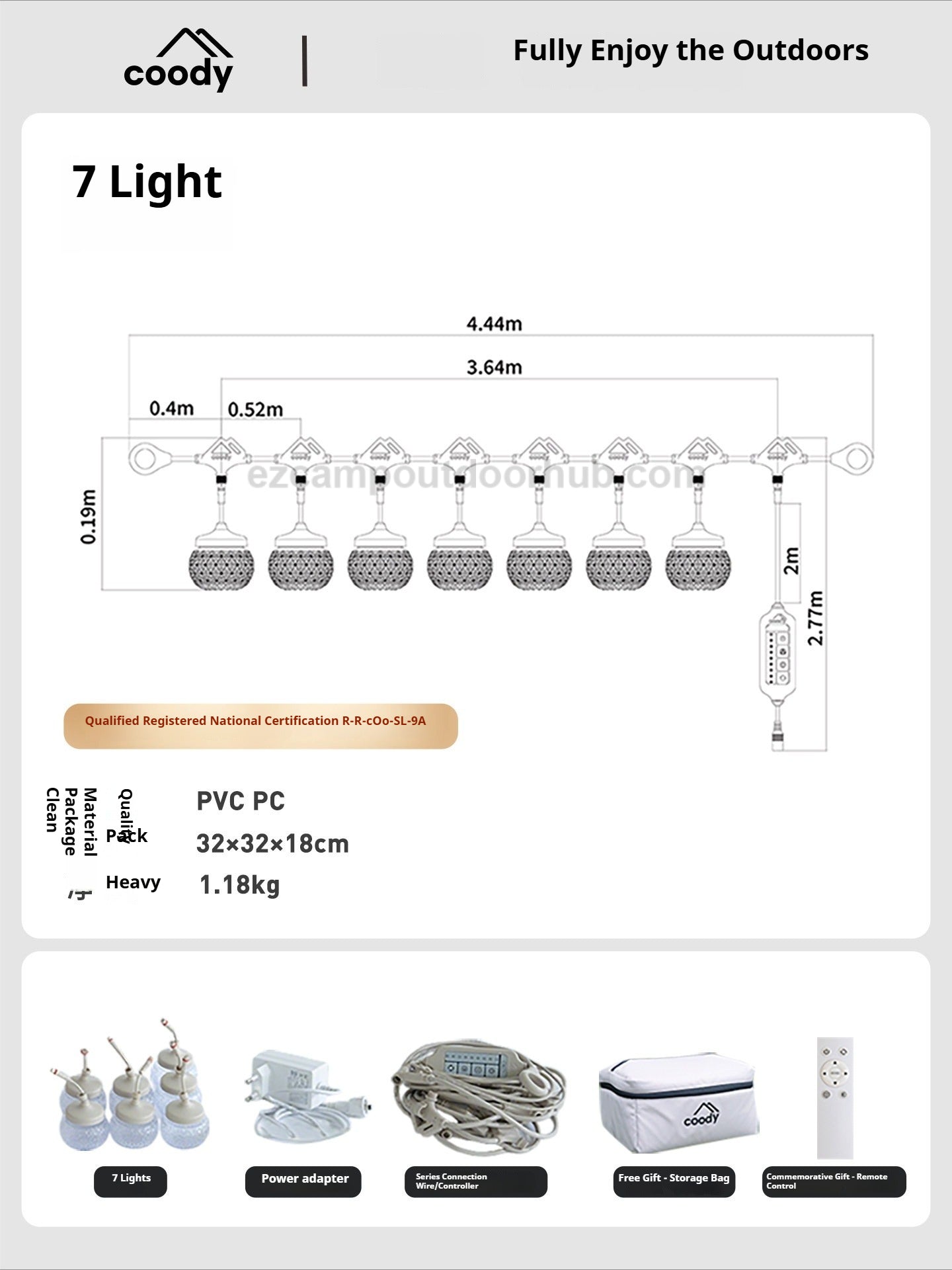 Coody Smart Party Light Tent Camp Light Premium Atmosphere Ambient Lamps LED String Waterproof Adjustable Color Temperature Strip Lantern Outdoor