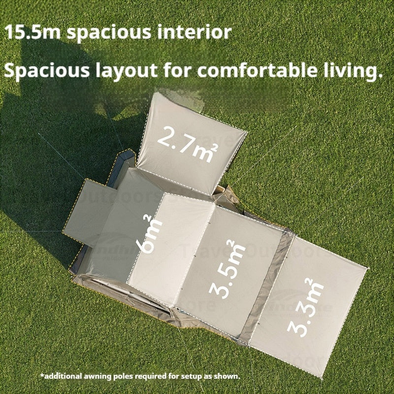 Naturehike VILLAGE 6.0 AIR BASE / FLAGSHIP 4-5 Persons Multiple Setups Inflatable Cabin Ridge Tent 15m² Usable Space Silver Coated Sunscreen Outdoor