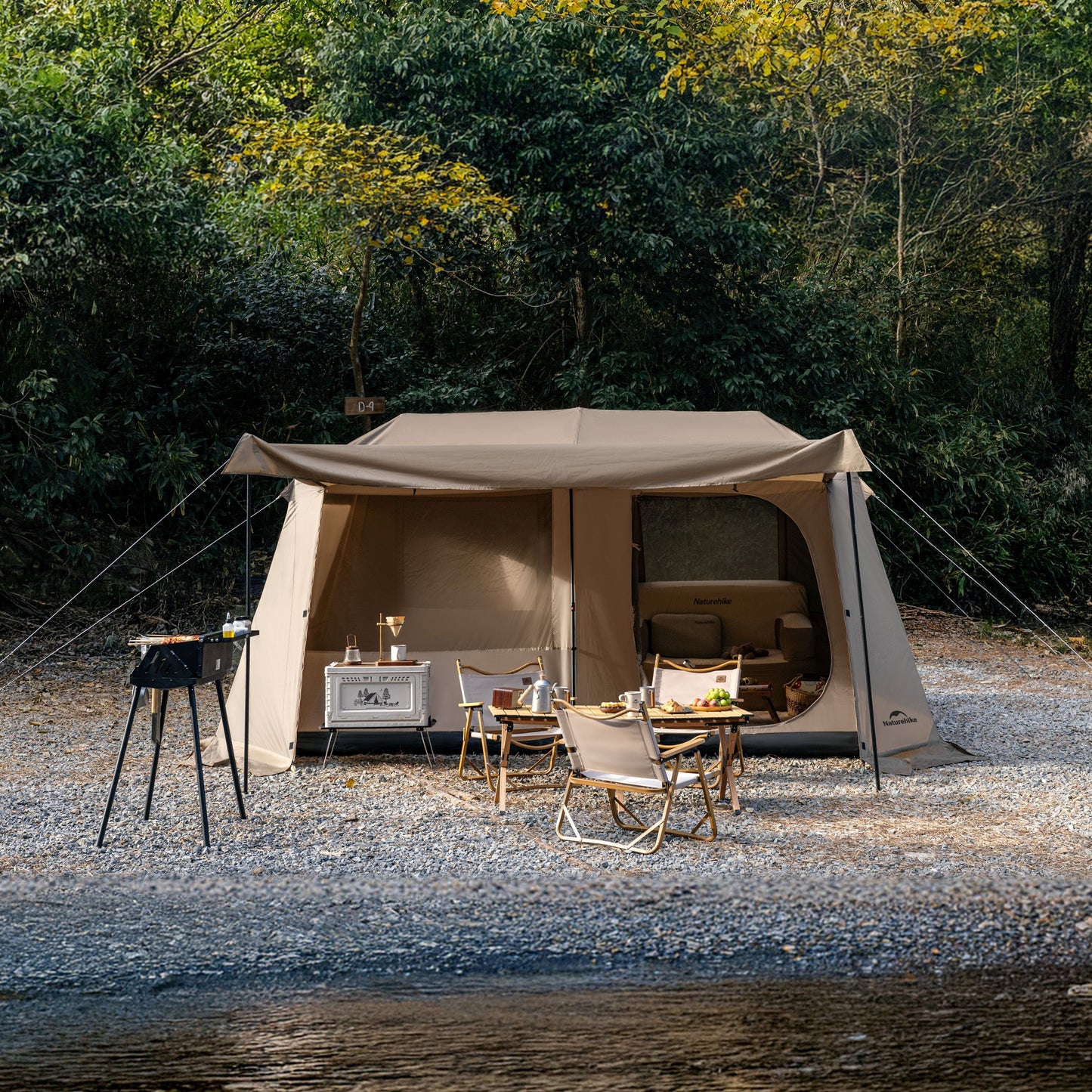 Naturehike VILLAGE 13 LITE Ridge Automatic Tent Fast Build Cabin Style Tent 6-8 Persons 2 Bedroom 1 Living Area Large 13m² Interior Space Outdoor